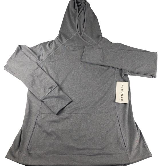 Danskin  gray wicking crossover hoodie large - Picture 3 of 9